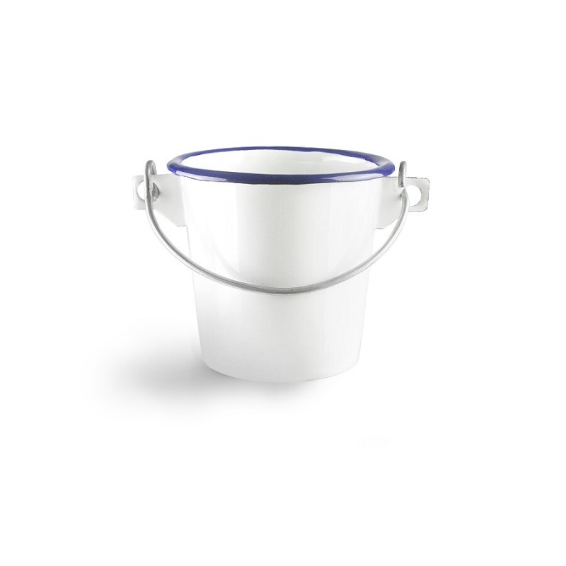 903308 CUBO ESMALTADO C-ASA BLANCO 8cm IBILI