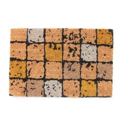 FELPUDO DE COCO ESTAMPADO MODELO CUADROS 40x60 cm