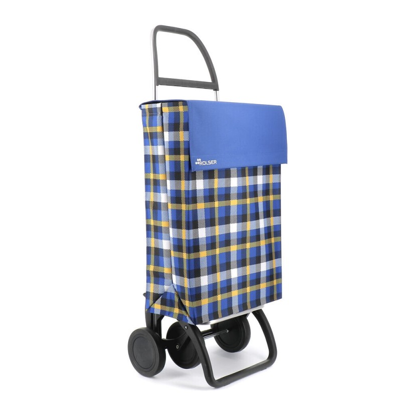 JEA036 CARRO COMPRA JEAN LN 4 SCOTTISH AZUL AMARILLO NEGRO ROLSER
