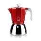 627903 CAFETERA ALUMINIO ROJA 3 TAZAS ELBA IBILI