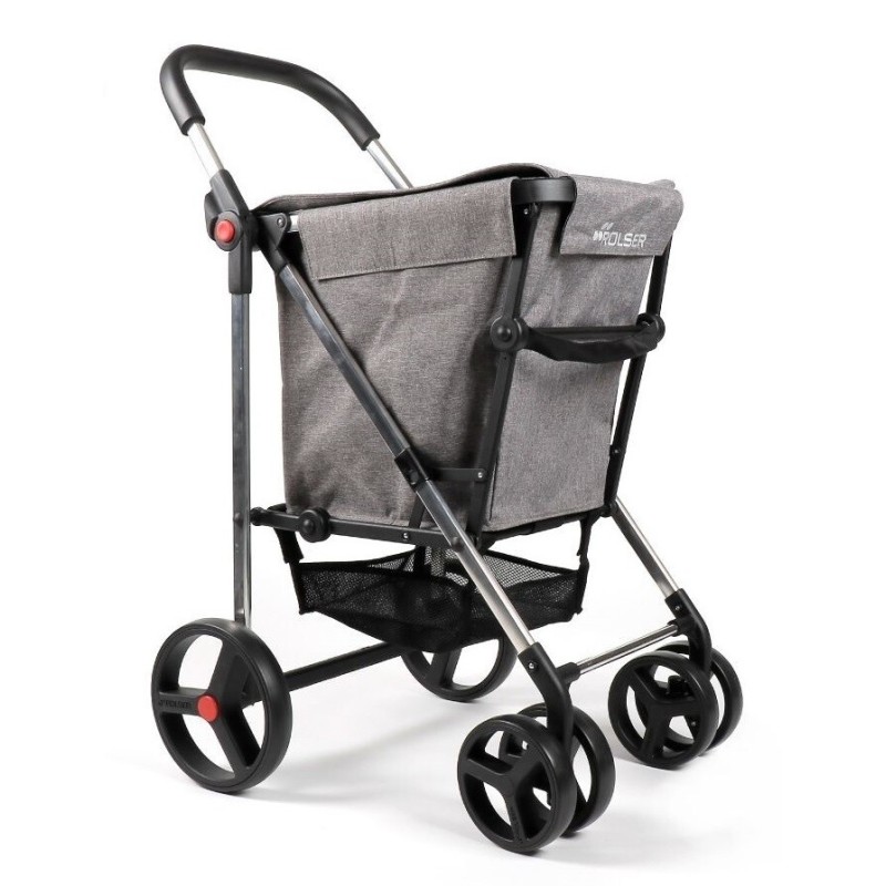 BAS007 CARRO COMPRA BASKET TWEED 4 RUEDAS GRIS ROLSER BAS007 CARRO COMPRA BASKET TWEED 4 RUEDAS GRIS ROLSER