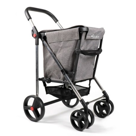 BAS007 CARRO COMPRA BASKET TWEED 4 RUEDAS GRIS ROLSER