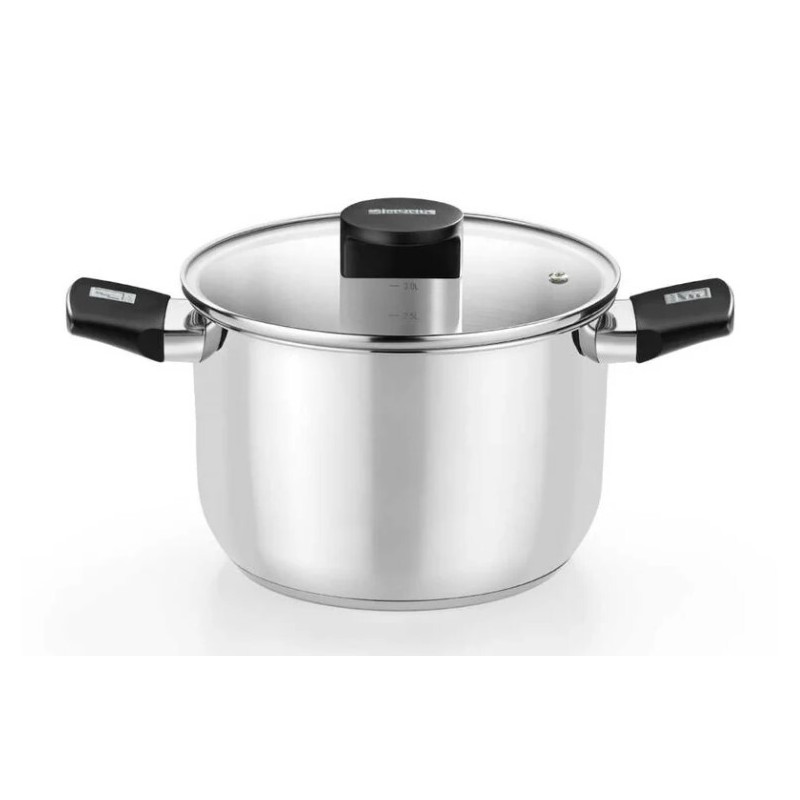M240230 OLLA INOX 30cm CON TAPA VIDRIO ELITE MONIX