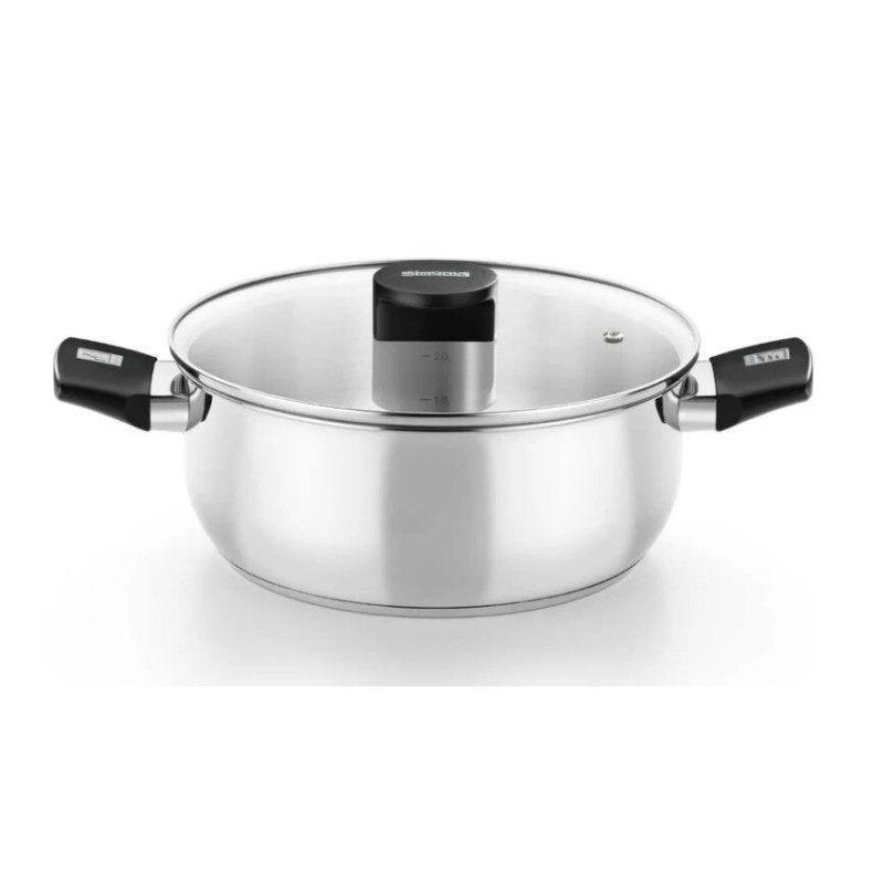 M240318 CACEROLA INOX 18cm CON TAPA VIDRIO ELITE MONIX
