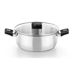 M240330 CACEROLA INOX 30cm CON TAPA VIDRIO ELITE MONIX