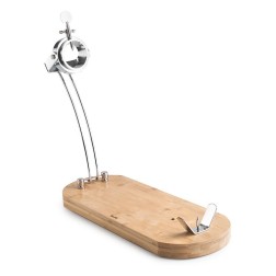 684220 SOPORTE JAMONERO GIRATORIO ACERO INOX-BAMBU MAESTRO IBILI
