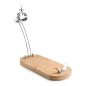 684220 SOPORTE JAMONERO GIRATORIO ACERO INOX-BAMBU MAESTRO IBILI