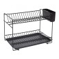 89024 ESCURREPLATOS PEQUEÑO 18 PLATOS NEGRO 38,5x25x28cm SAUVIC