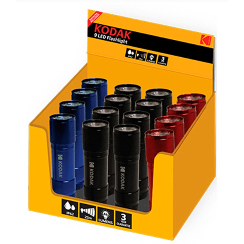 30413894 EXPOSITOR 16 LINTERNAS 9LED COMPACTAS AAA