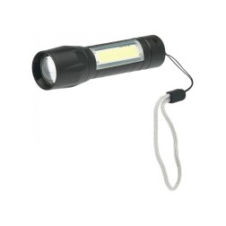 D89R LINTERNA LED+COB MINI RECARGABLE 1W 120lm NEGRA VELAMP