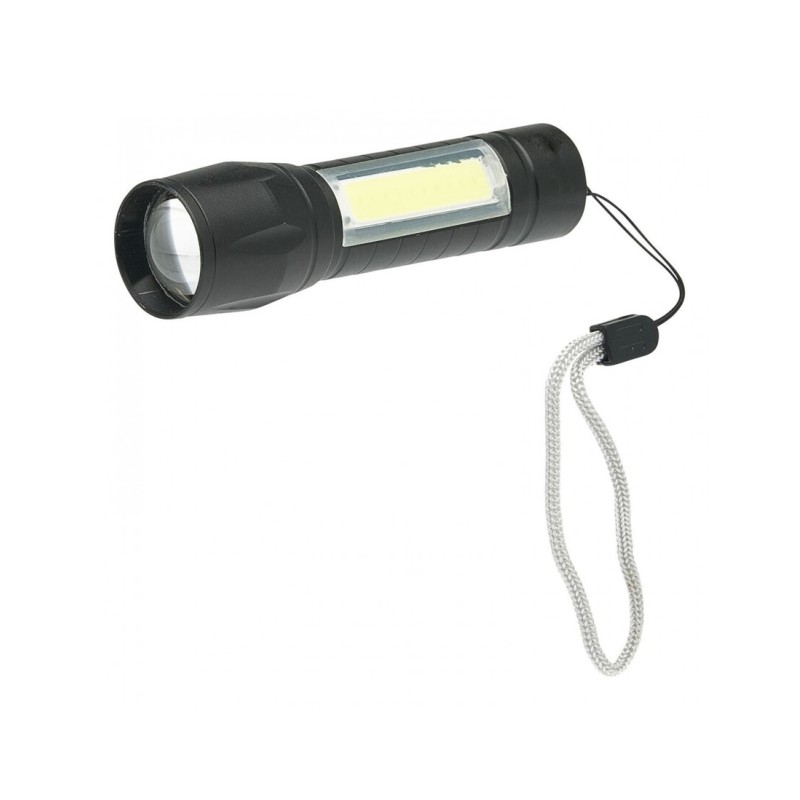 D89R LINTERNA LED+COB MINI RECARGABLE 1W 120lm NEGRA VELAMP