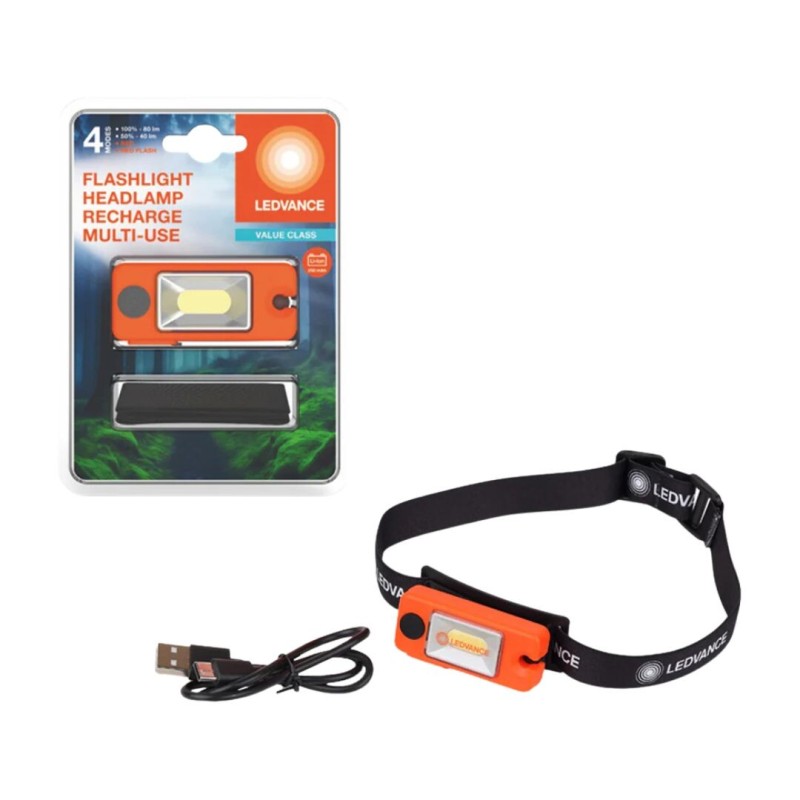 175701 LINTERNA LED DE CABEZA RECARGABLE 2W 80Lm LEDVANCE 175701 LINTERNA LED DE CABEZA RECARGABLE 2W 80Lm LEDVANCE