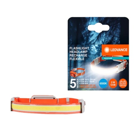175886 LINTERNA LED COB DE CABEZA RECARGABLE 3W 300Lm LEDVANCE
