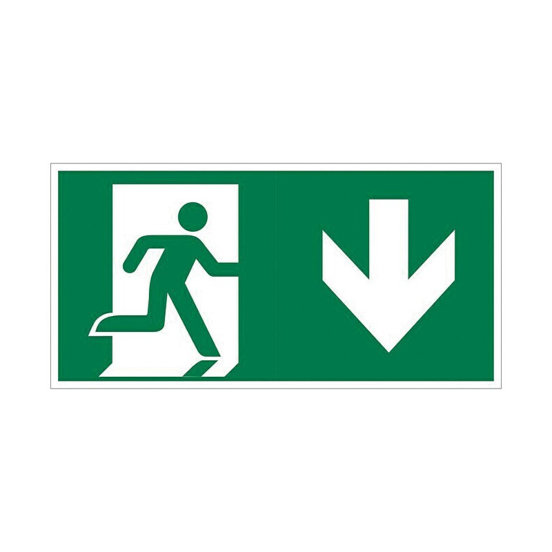 201095009 ADHESIVO LUMINARIAS DE EMERGENCIA FLECHA ABAJO 200X75MM GSC