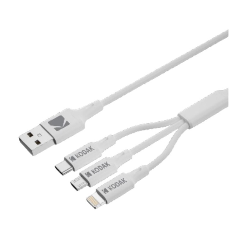 30425835 1m CABLE CONEXION CARGADOR 3 EN 1 5V 2A KODAK 30425835 1m CABLE CONEXION CARGADOR 3 EN 1 5V 2A KODAK