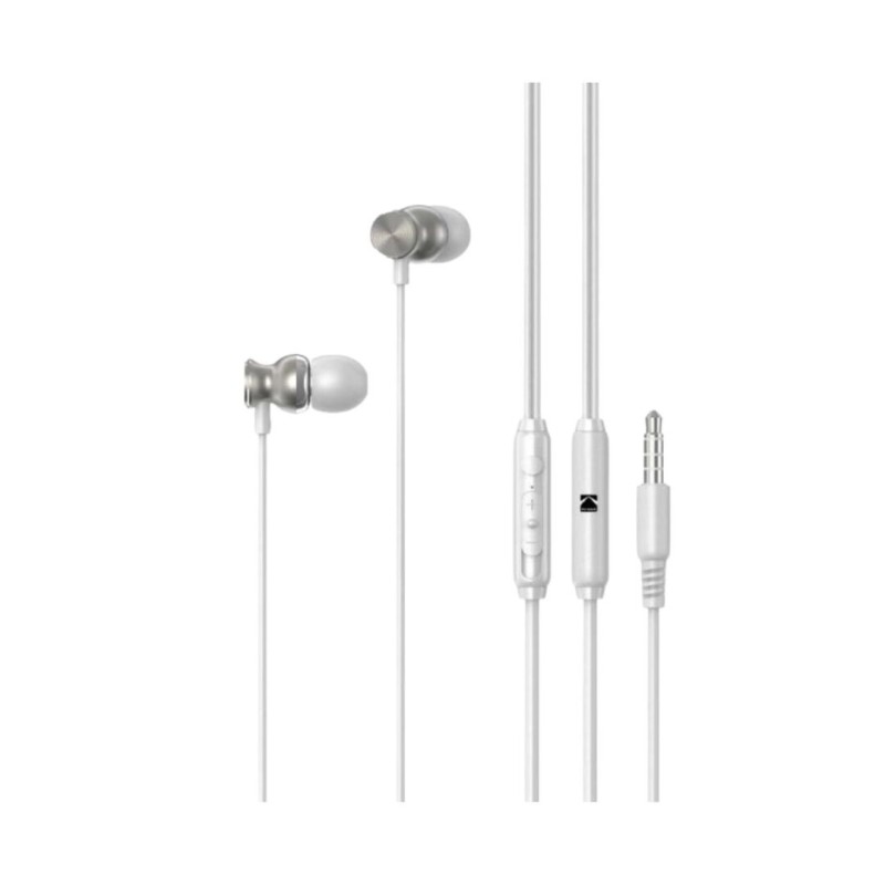 30425927 AURICULARES INTRAUDITIVOS BLANCO-PLATA 1,2m 170+ JACK 3,5mm KODAK 30425927 AURICULARES INTRAUDITIVOS BLANCO-PLATA 1,2m 170+ JACK 3,5mm KODAK