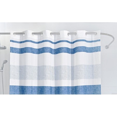 02912 CORTINA DE DUCHA ANILLA FACIL AMARA AZUL 180x200cm DINTEX
