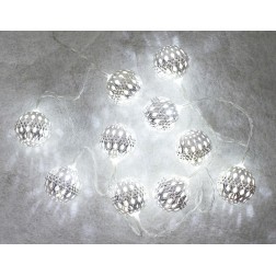 5204457 1m GUIRNALDA 10 BOLAS LED PLATEADAS 6000K