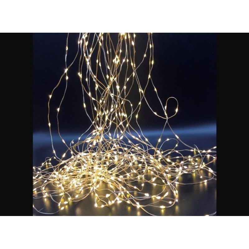 00235-BC 2m CASCADA LED 20 HILOS ORO CALIDA