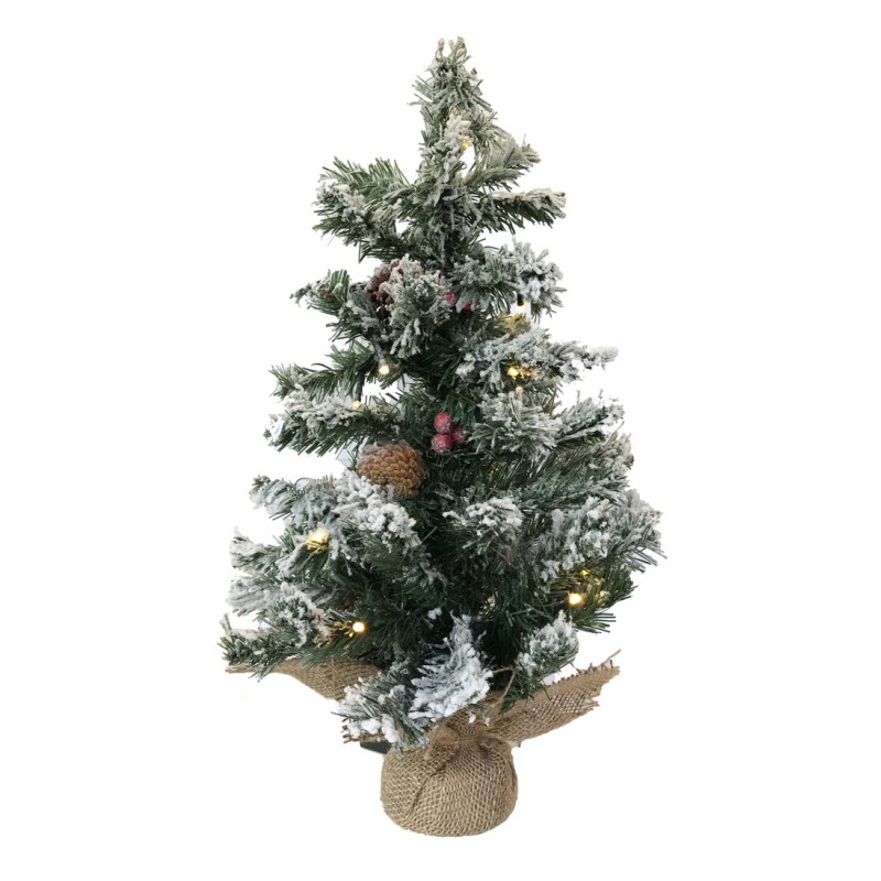 00515 ARBOL NAVIDAD LED C-NIEVE PIÑAS Y BOLAS 60cm