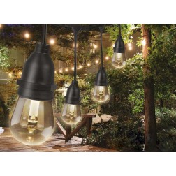 00813 14,6m GUIRNALDA NEGRA C-24 LAMPARAS E27 2200K IP65 F-BRIGHT