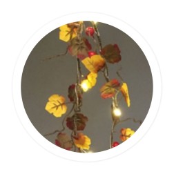 204690023 1,5m GUIRNALDA DE HOJAS DE ARCE Y BELLOTAS LED A PILA GSC