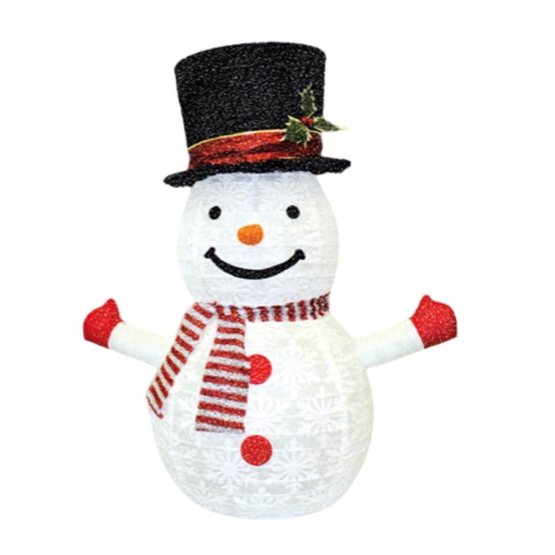 204690049 MUÑECO DE NIEVE LED PLEGABLE PARA EXTERIOR A PILAS 70x54x36cm GSC