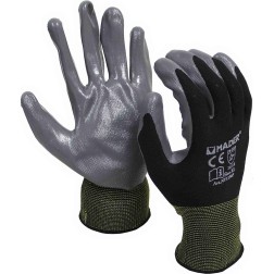 96317 GUANTES PROTECCION POLIESTER-NITRILO NEGRO GRIS TALLA XL MADER