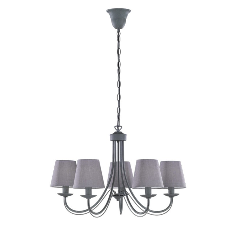 110600578 LAMPARA COLGANTE CORTEZ GRIS 5xE14 TRIO