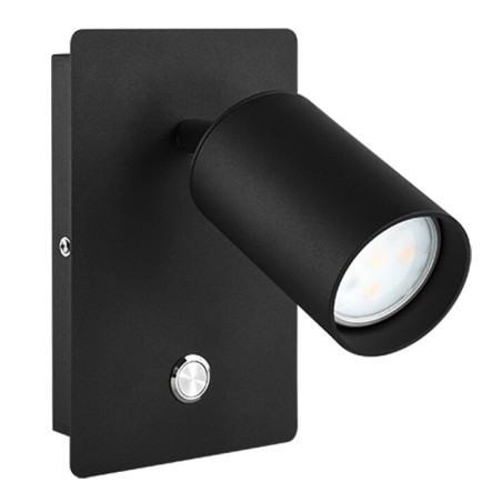2076002-N APLIQUE LED DE PARED NEGRO C-INTERRUPTOR GU10