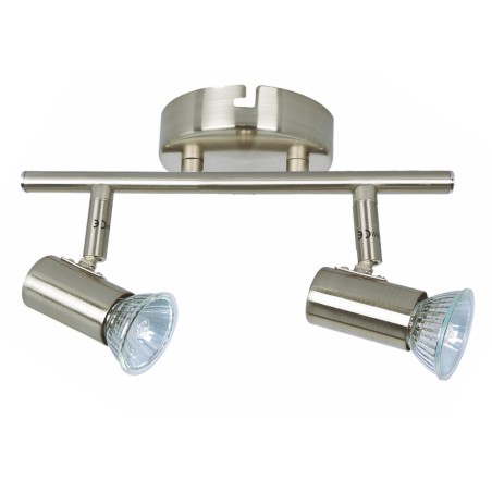 10141 REGLETA ORIENTABLE PLAIN 2 FOCOS GU10 NIQUEL LEDESMA