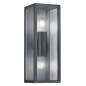 201860242 APLIQUE PARED CAJA ALUMINIO GARONNE 2xE27 IP44 TRIO