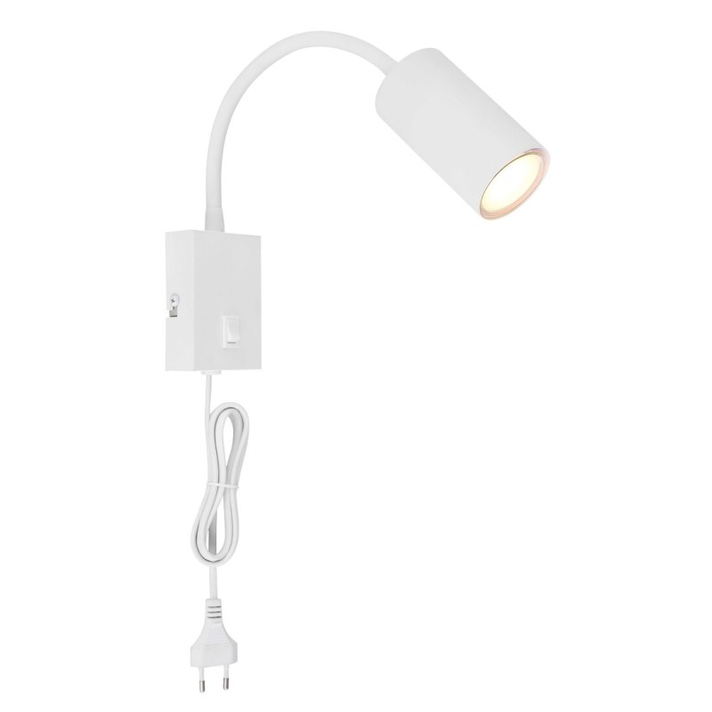 57911WW APLIQUE DE PARED PLASTICO Y METAL BLANCO 1XGU10 25W ROBBY GLOBO