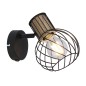 54012-1S FOCO METAL NEGRO Y COLOR MADERA 1XE27 40W LUISE GLOBO