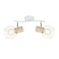 54012-2 REGLETA METAL BLANCO Y COLOR MADERA 2XE27 40W LUISE GLOBO