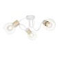 54012-3 REGLETA METAL BLANCO Y COLOR MADERA 3XE27 40W LUISE GLOBO