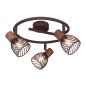 54817-3 REGLETA METAL COLOR OXIDO Y MADERA 3XE27 40W ISABELLE GLOBO