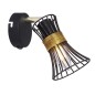 54814-1 FOCO METAL NEGRO DORADO 1xE14 40W 230V PURRA GLOBO
