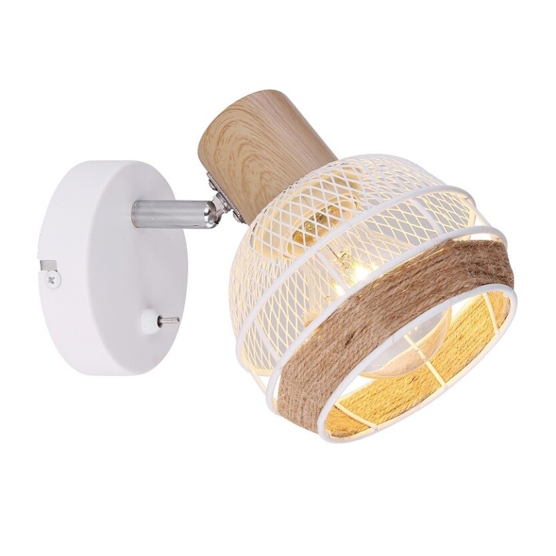 54021-1 FOCO METAL BLANCO DORADO 1xE27 40W 230V WIDY GLOBO