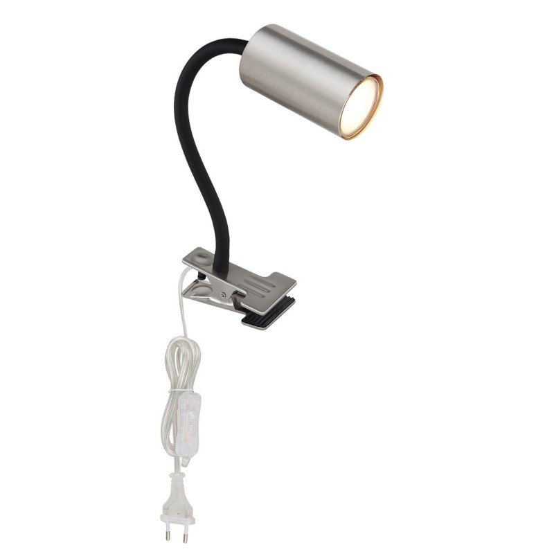 57911K APLIQUE FOCO PARED PINZA ENCHUFABLE 1xGU10 25W 230V NIQUEL ROBBY GLOBO