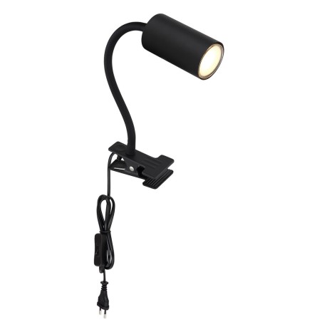 57911KB APLIQUE FOCO PARED PINZA ENCHUFABLE 1xGU10 25W 230V NEGRO ROBBY GLOBO