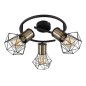 54017-3M REGLETA 3 FOCOS 3xE27 40W 230V NEGRO PRISKA GLOBO