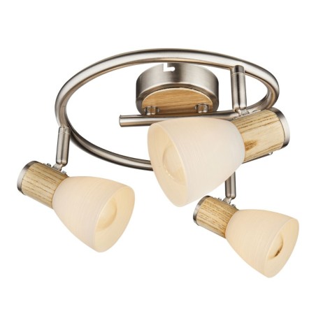 54352-3 REGLETA 3 FOCOS 3xE14 40W 230V MADERA OPALO GYLFI GLOBO