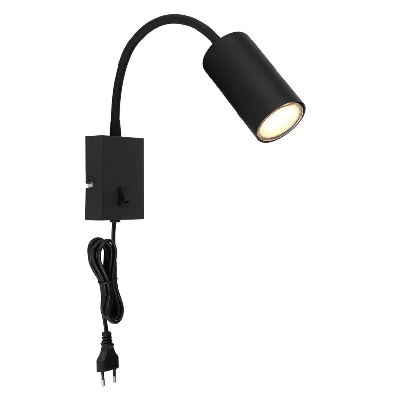 57911WB APLIQUE FOCO PARED INTERRUPTOR 1xGU10 35W 230V NEGRO ROBBY GLOBO