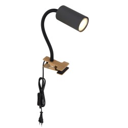 57911KG APLIQUE FOCO PARED INTERRUPTOR 1xGU10 35W 230V MADERA NEGRO ROBBY GLOBO