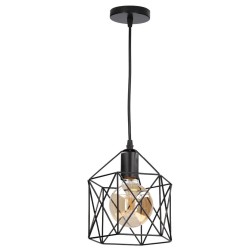 204400068 LAMPARA COLGANTE CUADRADO CARNOT E27 Ø200mm NEGRO GSC