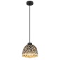 15767H2 LAMPARA COLGANTE 1xE27 LED 15W 230V Ø200mm BAMBU NATURAL NEGRO COLLY GLOBO
