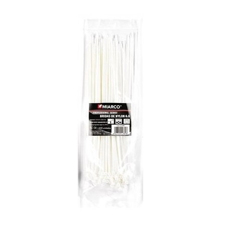 9701 BRIDA POLIAMIDA 6,6 TRANSPARENTE BOLSA 100 UD 4,8x350mm MIARCO