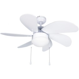 300005075 VENTILADOR TECHO LARDE 2XE27 Ø82 6 ASPAS DC BLANCO GSC