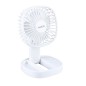 300040001 MINI VENTILADOR DE MANO PLEGABLE CON LUZ USB RECARGABLE BLANCO COOBER NIAROS
